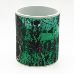 Ceramic mug with green print