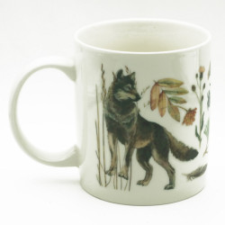 Ceramic mug with wolf and...