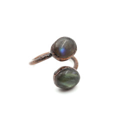 Labradorite ring - two stones