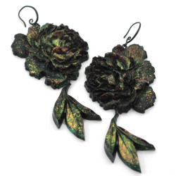 Earrings - colored roses