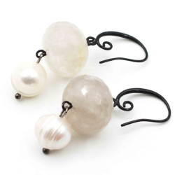 Earrings - Quartz and river...