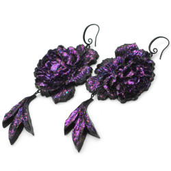 Earrings - Violet roses