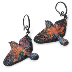 Earrings - Orange birds