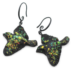 Earrings- Yellow shiny birds