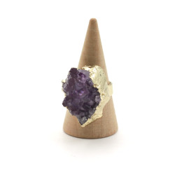 Ring - amethyst, brass