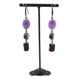 Earrings with amethyst,...