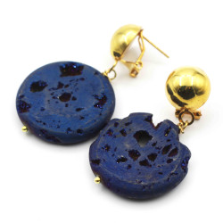 Earrings with agate