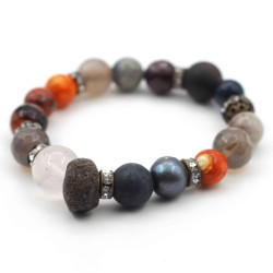 Bracelet, garnet, agate,...