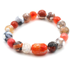 Bracelet, agate in orange...