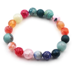 Bracelet, colored agate