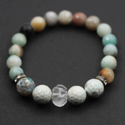 Bracelet - agate, rock crystal