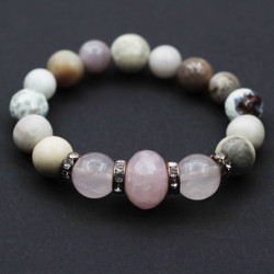 Bracelet, rose quartz,...