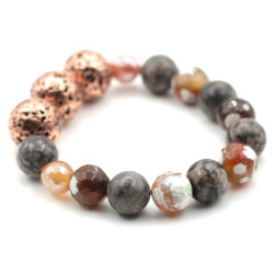 Agate, lava stone bracelet