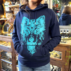 Sweater (Wolf design, Blue, S)